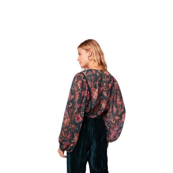 NWT Band of the Free Women XS Paisley Tie Front‎ Crop Top Boho Chic Western - Picture 4 of 12